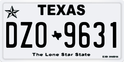 TX license plate DZO9631