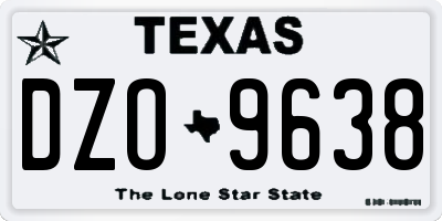 TX license plate DZO9638