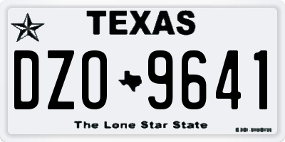 TX license plate DZO9641
