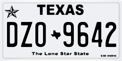 TX license plate DZO9642