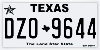 TX license plate DZO9644