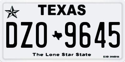 TX license plate DZO9645