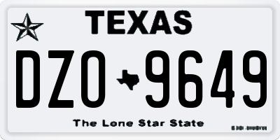 TX license plate DZO9649