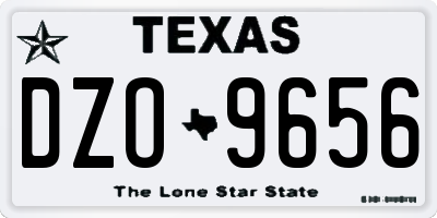 TX license plate DZO9656