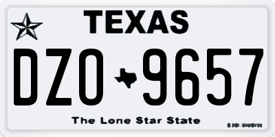 TX license plate DZO9657