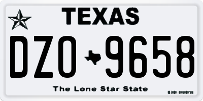 TX license plate DZO9658
