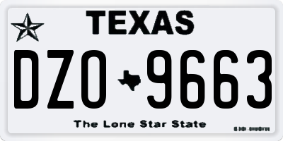 TX license plate DZO9663
