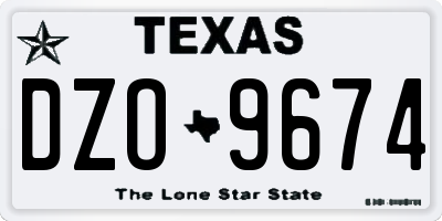 TX license plate DZO9674