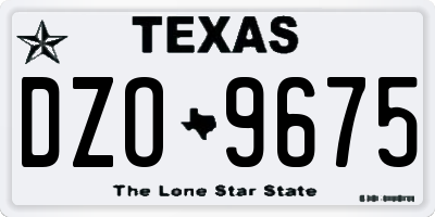TX license plate DZO9675