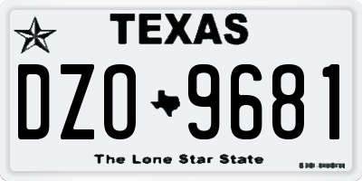 TX license plate DZO9681