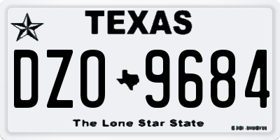 TX license plate DZO9684