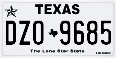 TX license plate DZO9685