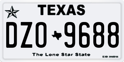 TX license plate DZO9688