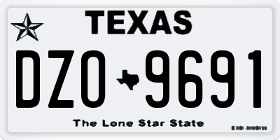 TX license plate DZO9691