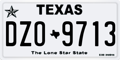 TX license plate DZO9713