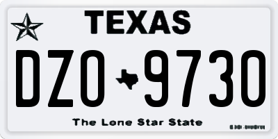 TX license plate DZO9730
