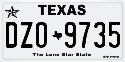 TX license plate DZO9735