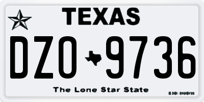 TX license plate DZO9736