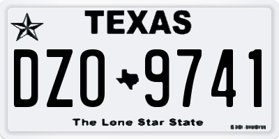 TX license plate DZO9741
