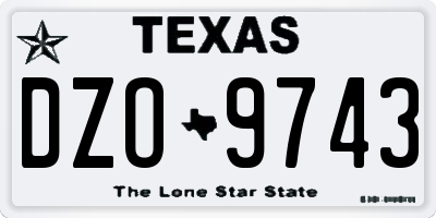 TX license plate DZO9743
