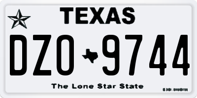 TX license plate DZO9744