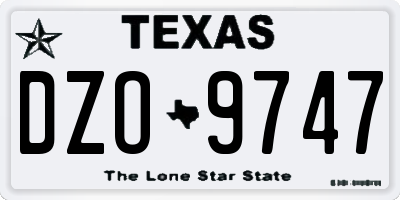 TX license plate DZO9747