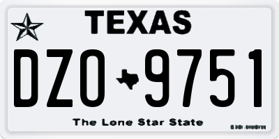 TX license plate DZO9751