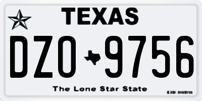 TX license plate DZO9756