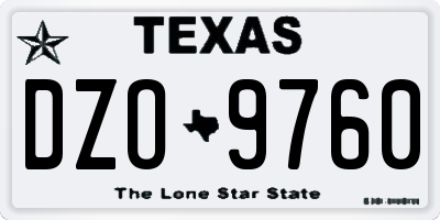 TX license plate DZO9760