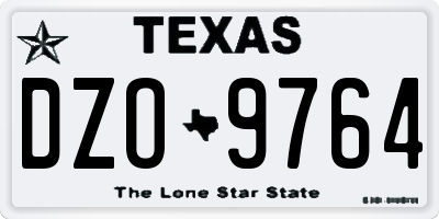 TX license plate DZO9764