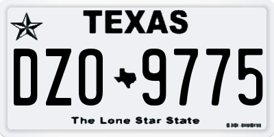 TX license plate DZO9775