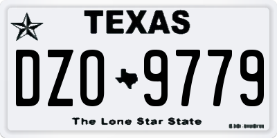 TX license plate DZO9779