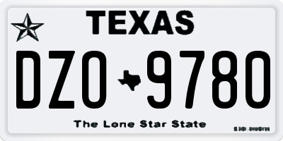 TX license plate DZO9780