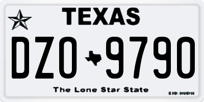 TX license plate DZO9790