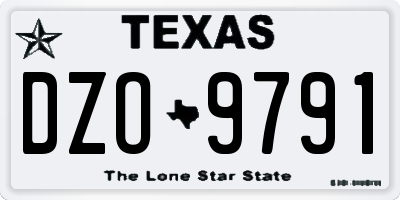 TX license plate DZO9791