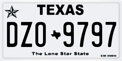 TX license plate DZO9797