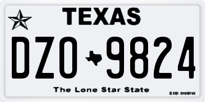 TX license plate DZO9824