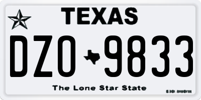 TX license plate DZO9833