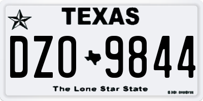 TX license plate DZO9844