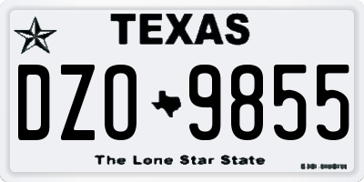 TX license plate DZO9855