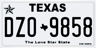 TX license plate DZO9858