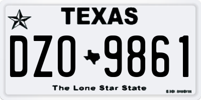 TX license plate DZO9861