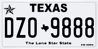 TX license plate DZO9888