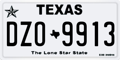 TX license plate DZO9913