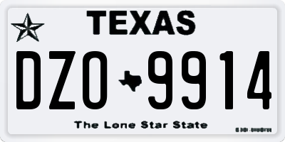 TX license plate DZO9914