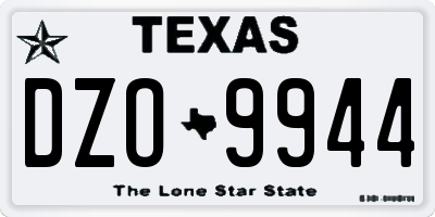 TX license plate DZO9944