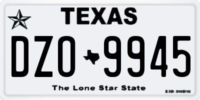TX license plate DZO9945