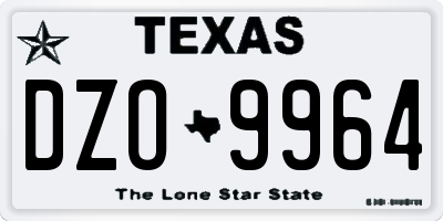 TX license plate DZO9964