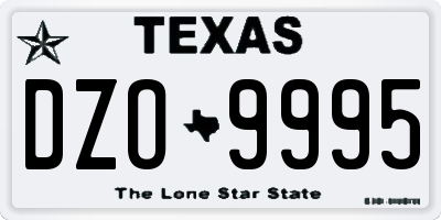 TX license plate DZO9995