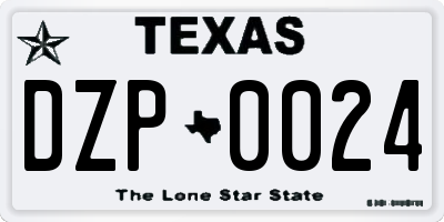 TX license plate DZP0024